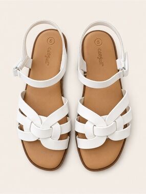 *NWT*Cat & Jack White Braided-Strap Girls Christa Sandals
